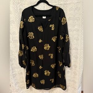 Cabi - Occasion Dress - Black with Gold Size L ITEM# 1013